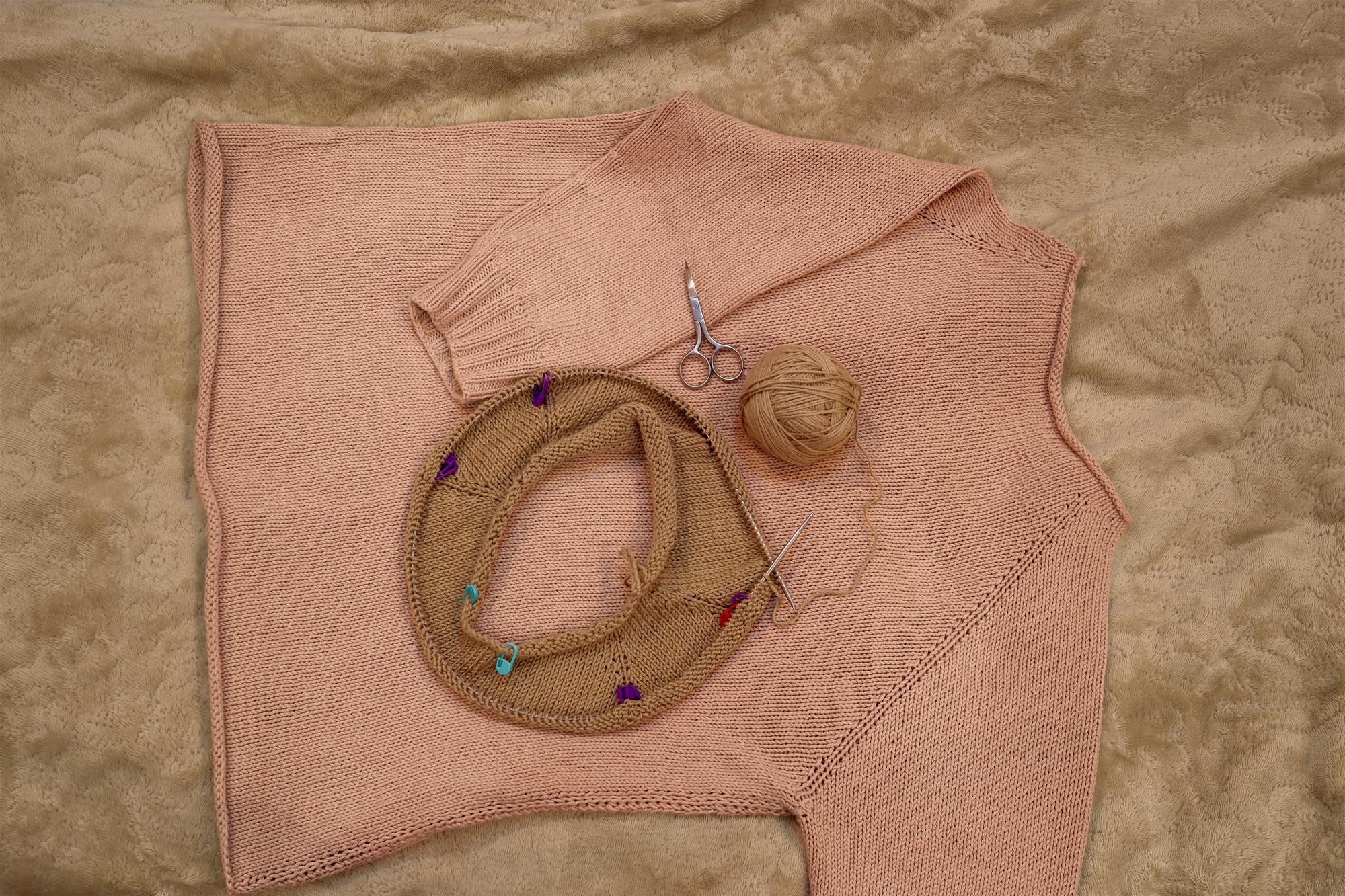 Assorted embroidery samples laid out